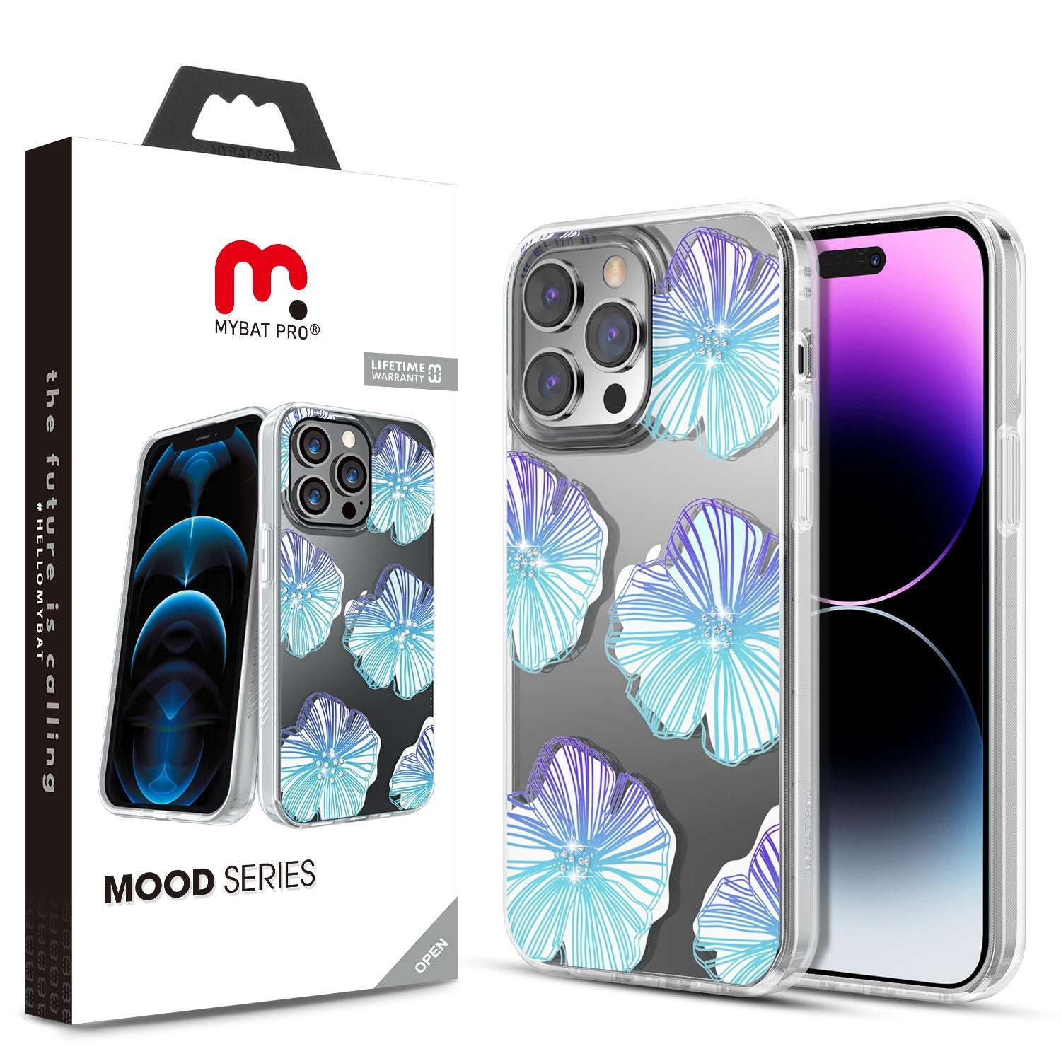 MyBat Pro Mood Series Case (with Diamonds) for Apple iPhone 14 Pro Max - Seashell