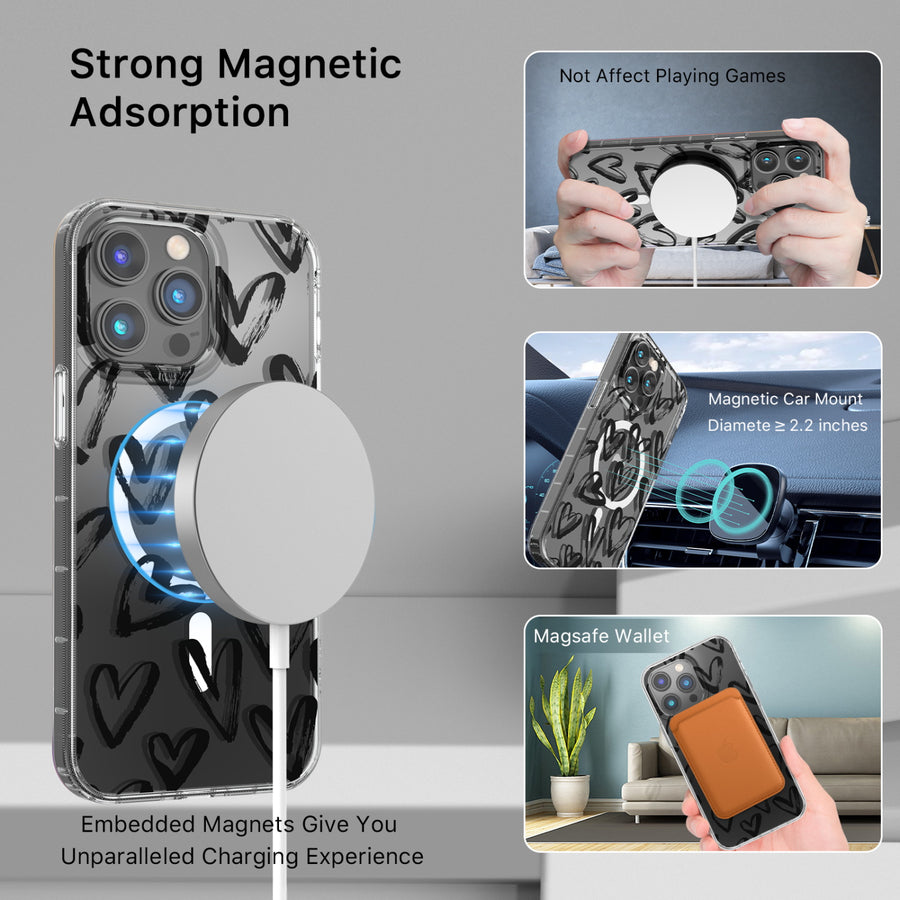 MyBat Pro Mood Series MagSafe Case for Apple iPhone 14 Pro Max - Black Hearts - RIP14PMCSFSSM503-5.jpg
