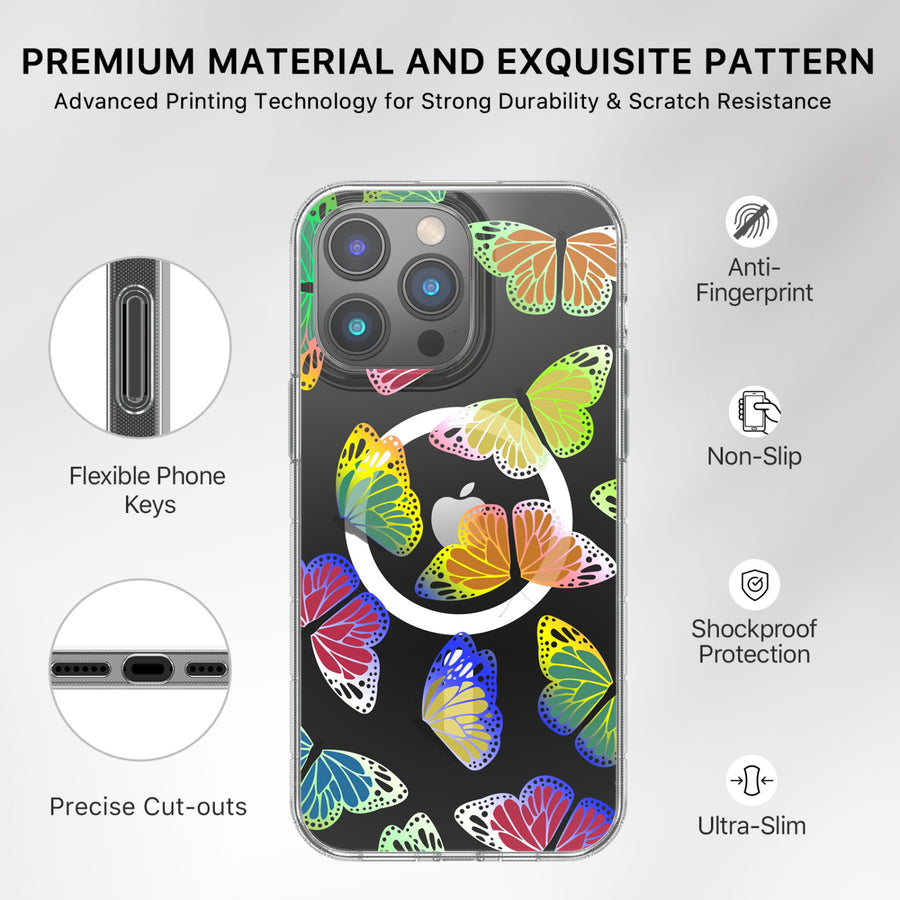 MyBat Pro Mood Series MagSafe Case for Apple iPhone 14 Pro Max - Neon Butterflies - RIP14PMCSFSSM508-7.jpg