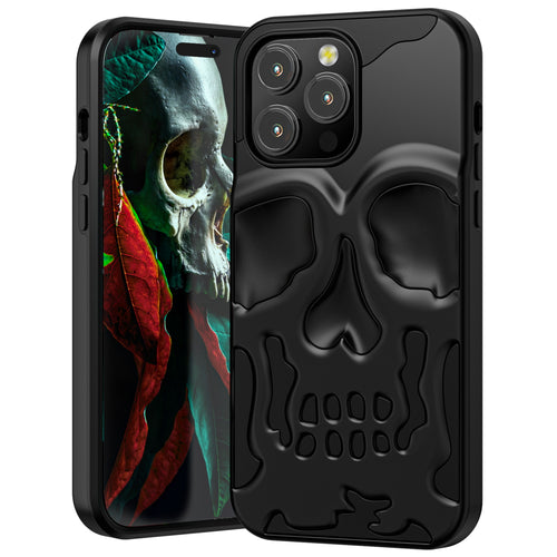 MyBat Pro Skullcap Hybrid Protector Cover for Apple iPhone 14 Pro Max - Jet Black / Black - RIP14PMCSSLCS001-2.jpg