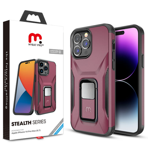 MyBat Pro Antimicrobial Stealth Series (with Stand) for Apple iPhone 14 Pro Max - Plum / Black - RIP14PMCSSTSS003-1.jpg