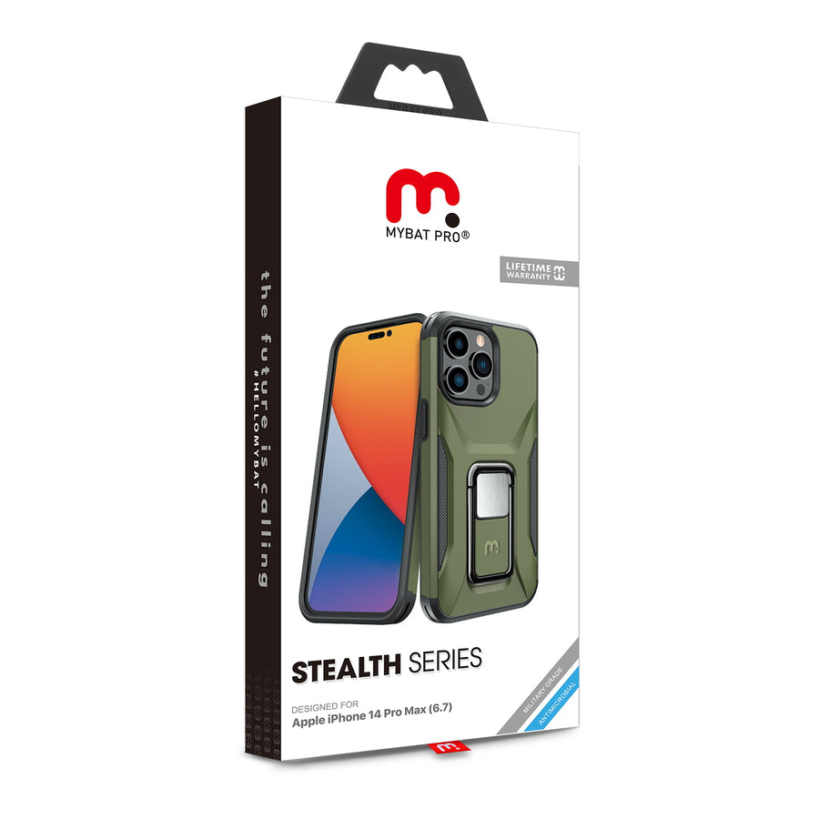 MyBat Pro Antimicrobial Stealth Series (with Stand) for Apple iPhone 14 Pro Max - Army Green / Black - RIP14PMCSSTSS004-9.jpg