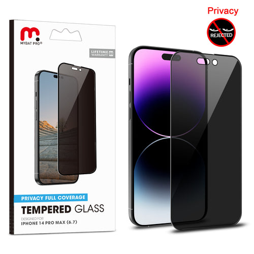 MyBat Pro Privacy Full Coverage Tempered Glass Screen Protector for Apple iPhone 14 Pro Max - Black - RIP14PMSCF111-1.jpg