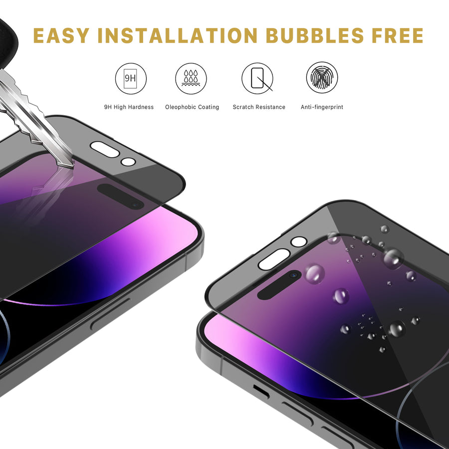 MyBat Pro Privacy Full Coverage Tempered Glass Screen Protector for Apple iPhone 14 Pro Max - Black - RIP14PMSCF111-7.jpg
