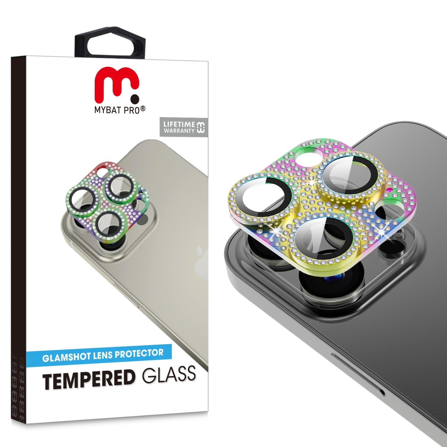 MyBat Pro Tempered Glass GlamShot Lens Protector for Apple iPhone 14 Pro Max / 14 Pro - Colorful