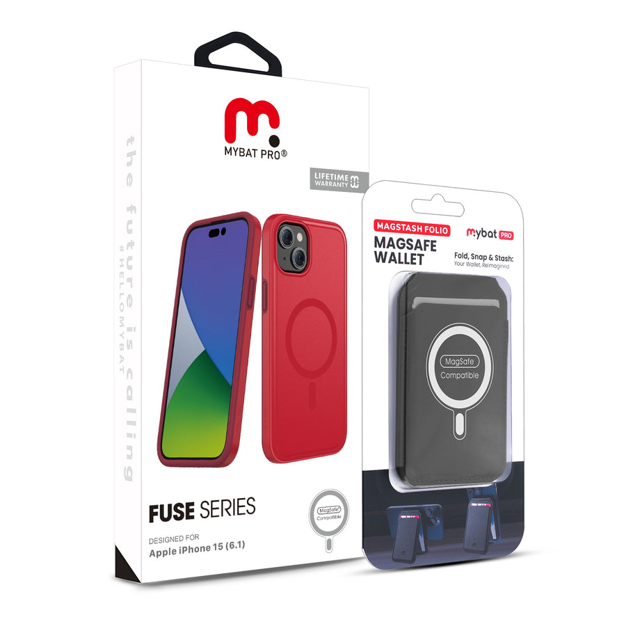 MyBat Pro Fuse Series Case Bundle + MagStash Wallet Folio for Apple iPhone 15 - Red  / Black - RIP15CSD5MS105-CH411-9.jpg