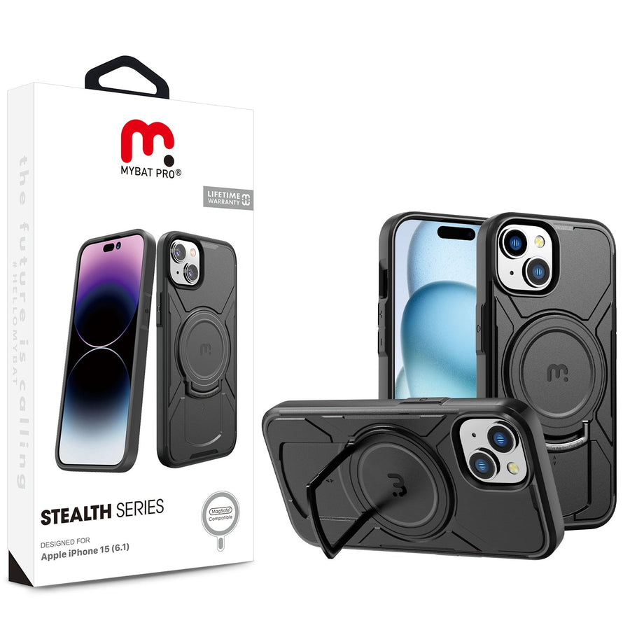 MyBat Pro Stealth Series Case for Apple iPhone 15 (6.1) - Black / Black