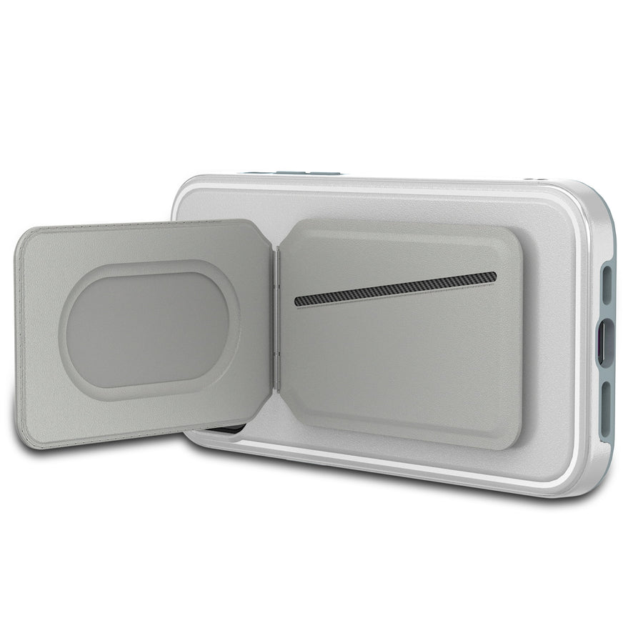 MyBat Pro Fuse Series Case Bundle + MagStash Wallet Folio for Apple iPhone 15 Plus - White  / Gray - RIP15MCSD5MS108-CH413-7.jpg