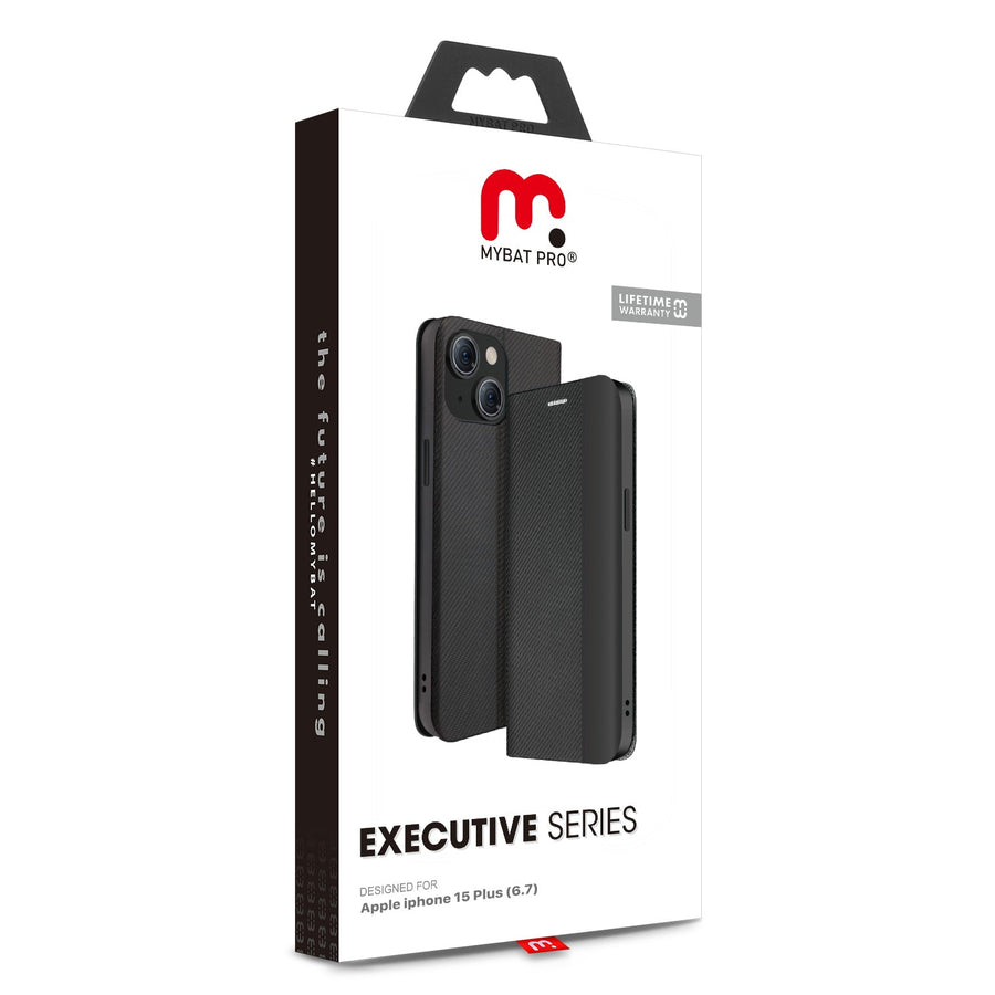 MyBat Pro Executive Series Wallet Case for Apple iPhone 15 Plus - Black