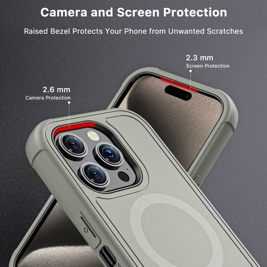 MyBat Pro Maverick Series MagSafe Case w/ Holster and Tempered Glass for Apple iPhone 15 Pro - Grey - RIP15PCS3NXMS005-6.jpg