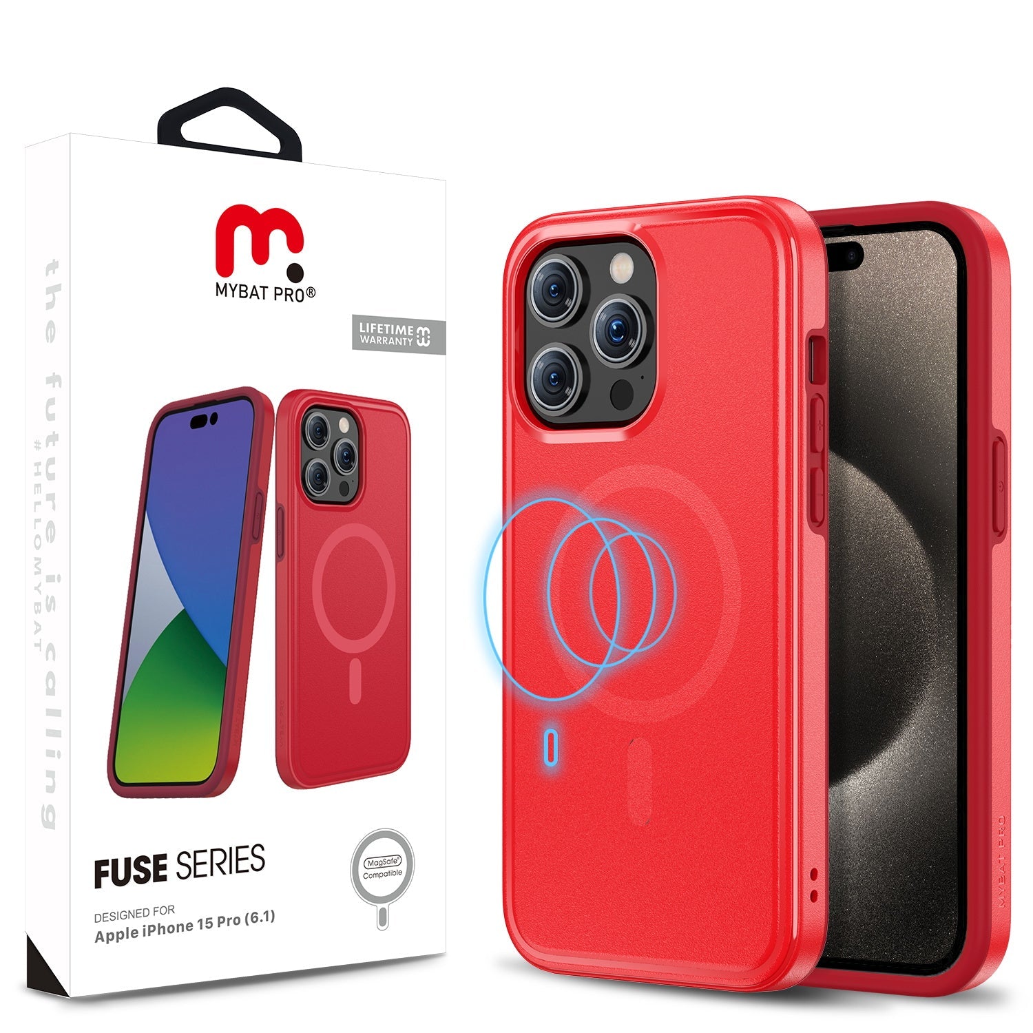 MyBat Pro Fuse Series w/ MagSafe Case for Apple iPhone 15 Pro - Red