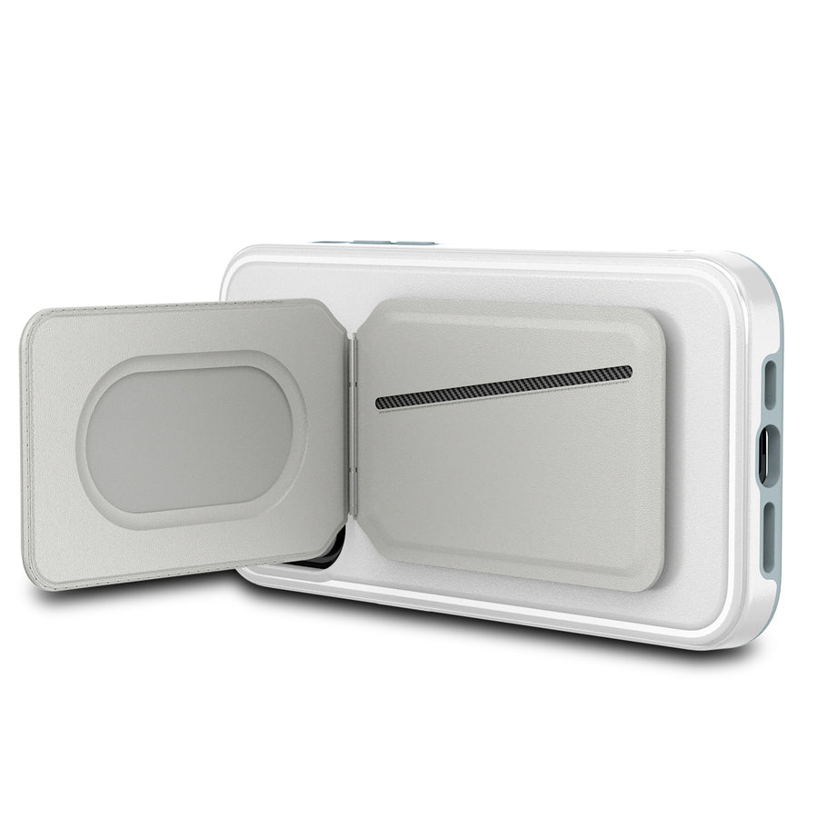 MyBat Pro Fuse Series Case Bundle + MagStash Wallet Folio for Apple iPhone 15 Pro - White  / Gray - RIP15PCSD5MS108-CH413-7.jpg