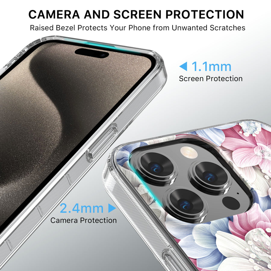MyBat Pro Mood Series MagSafe Case (with Diamonds) for Apple iPhone 15 Pro (6.1) - Floral Gems - RIP15PCSFSSDM603-4.jpg
