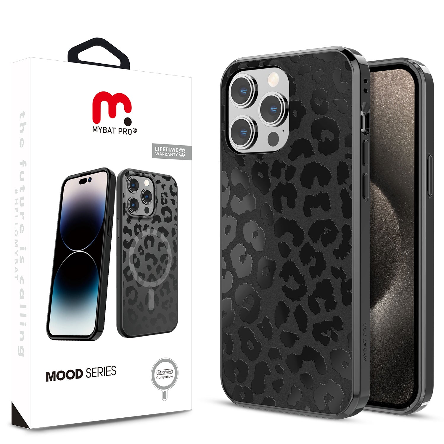 MyBat Pro Mood Series MagSafe Case for Apple iPhone 15 Pro - Black Leopard