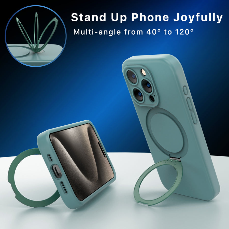 MyBat Pro SleekFit Series w/ MagSafe Case for Apple iPhone 15 Pro - Green - RIP15PCSLSM504-5.jpg