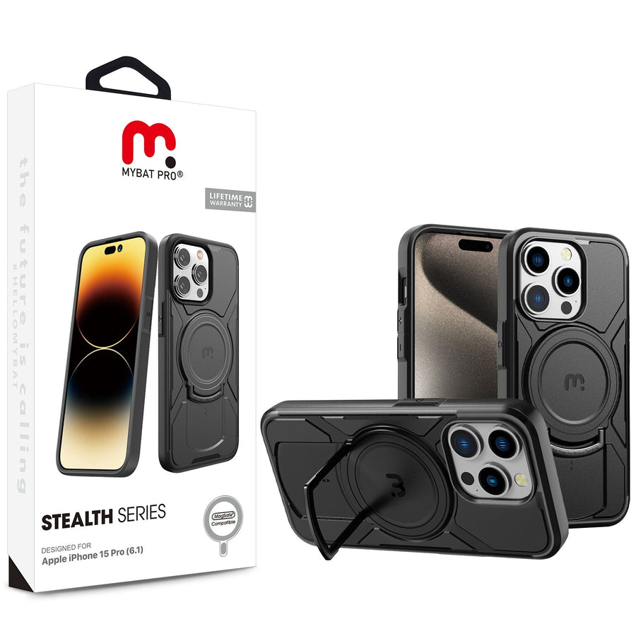 MyBat Pro Stealth Series Case for Apple iPhone 15 Pro (6.1) - Black / Black