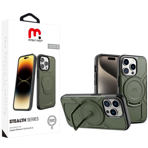 MyBat Pro Stealth Series Case for Apple iPhone 15 Pro (6.1) - Army Green / Black - RIP15PCSSTSMS204-1.jpg