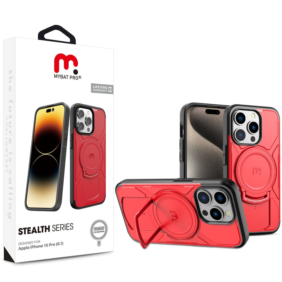 MyBat Pro Stealth Series Case for Apple iPhone 15 Pro (6.1) - Red / Black