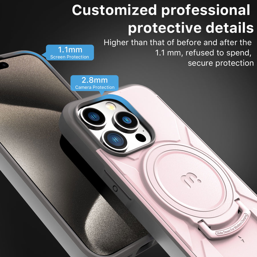 MyBat Pro Stealth Series w/ MagSafe Case for Apple iPhone 15 Pro - Pink / Grey - RIP15PCSSTSMS206-4.jpg