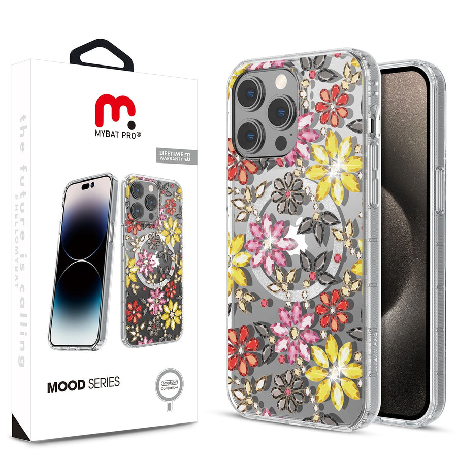 MyBat Pro Mood Series MagSafe Case (with Diamonds) for Apple iPhone 15 Pro Max (6.7) - Bedazzle