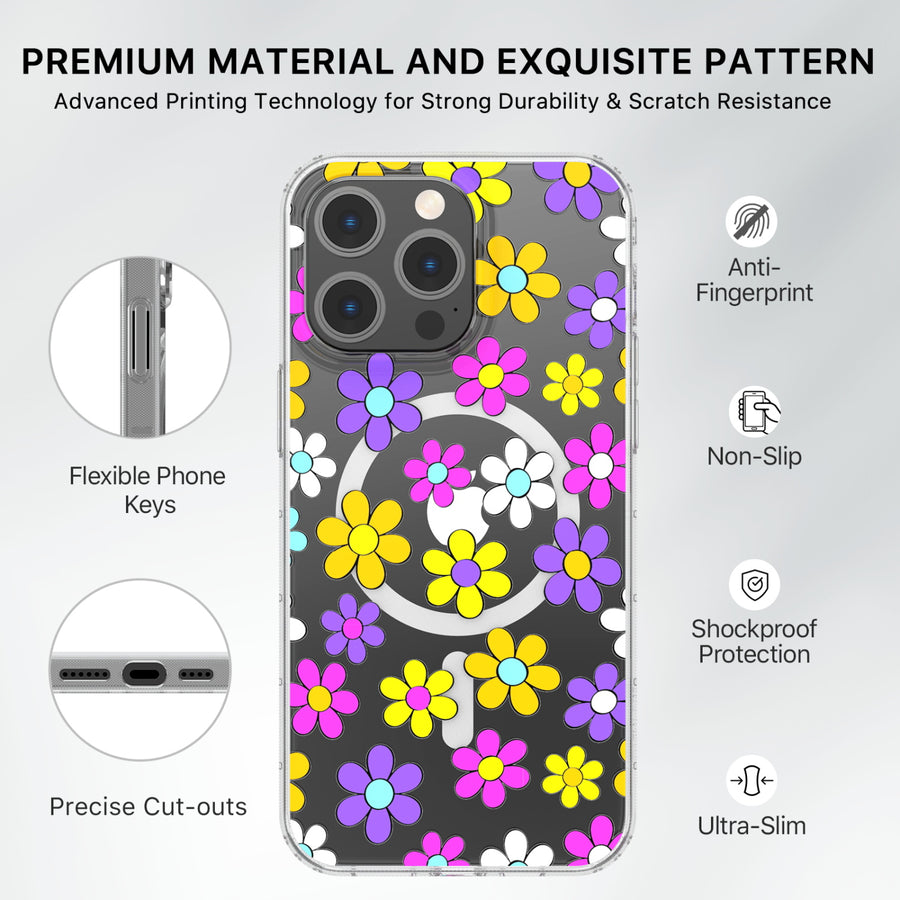 MyBat Pro Mood Series MagSafe Case for Apple iPhone 15 Pro Max - Multi Color Daisy - RIP15PMCSFSSM511-7.jpg