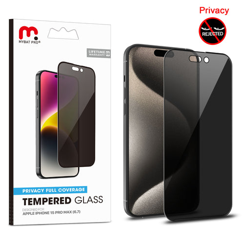 MyBat Pro Privacy Full Coverage Tempered Glass Screen Protector for Apple iPhone 15 Pro Max - Black - RIP15PMSCF111-1.jpg