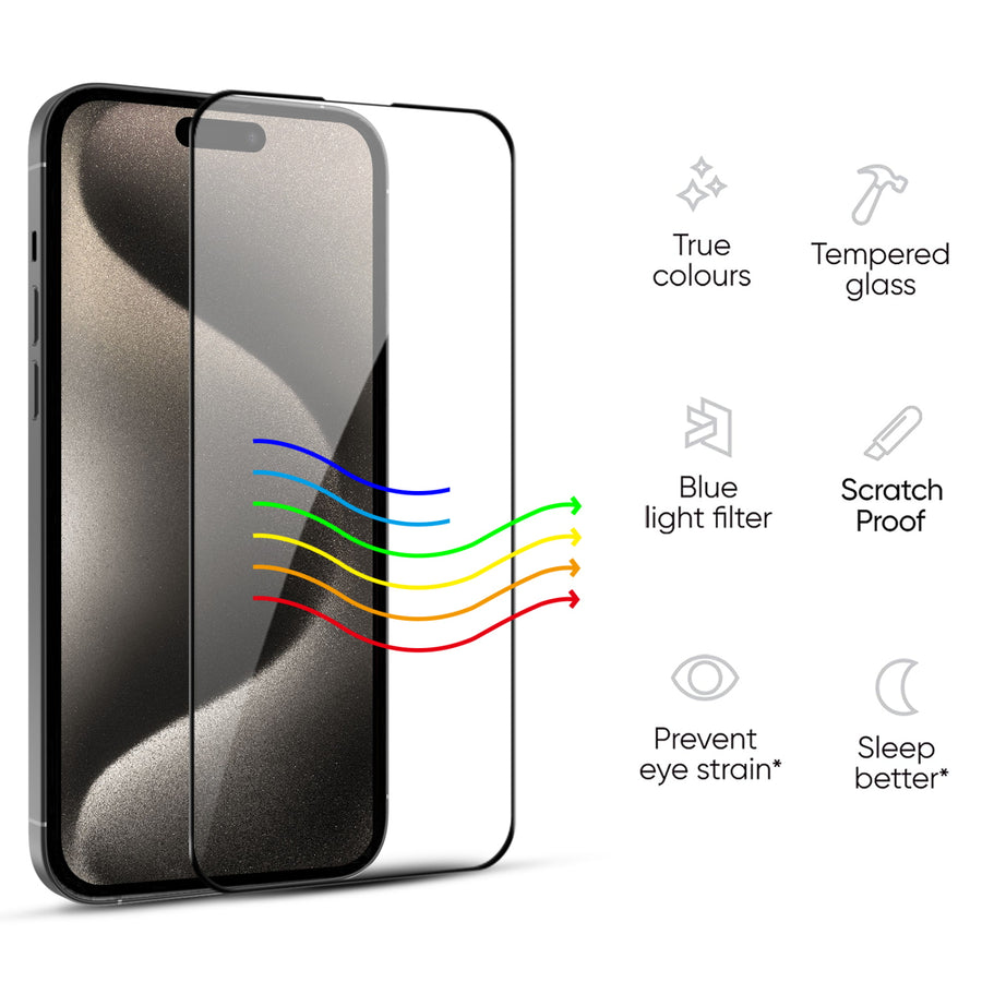 MyBat Pro LightArmor Tempered Glass Screen Protector for Apple iPhone 15 Pro Max - Black - RIP15PMSCF121-3.jpg