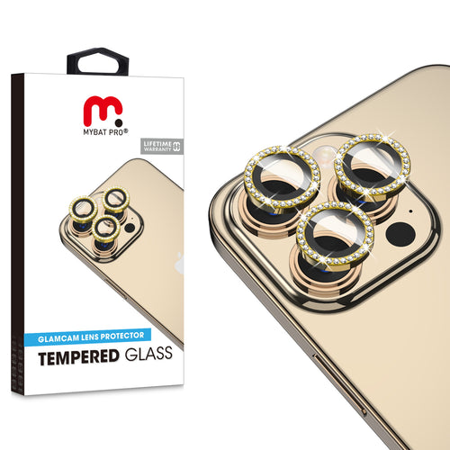MyBat Pro Tempered Glass GlamCam Lens Protector for Apple iPhone 15 Pro Max / 15 Pro - Gold - RIP15PMSCLE202-1.jpg