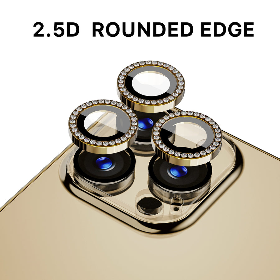 MyBat Pro Tempered Glass GlamCam Lens Protector for Apple iPhone 15 Pro Max / 15 Pro - Gold - RIP15PMSCLE202-5.jpg