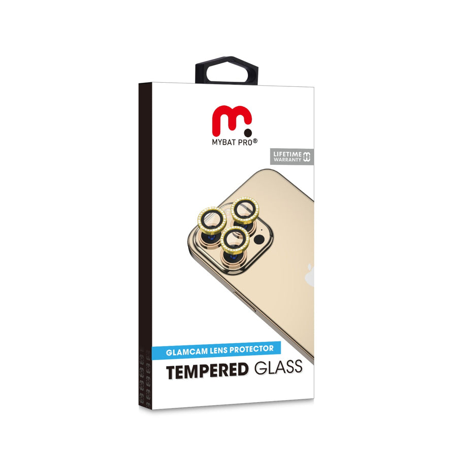 MyBat Pro Tempered Glass GlamCam Lens Protector for Apple iPhone 15 Pro Max / 15 Pro - Gold