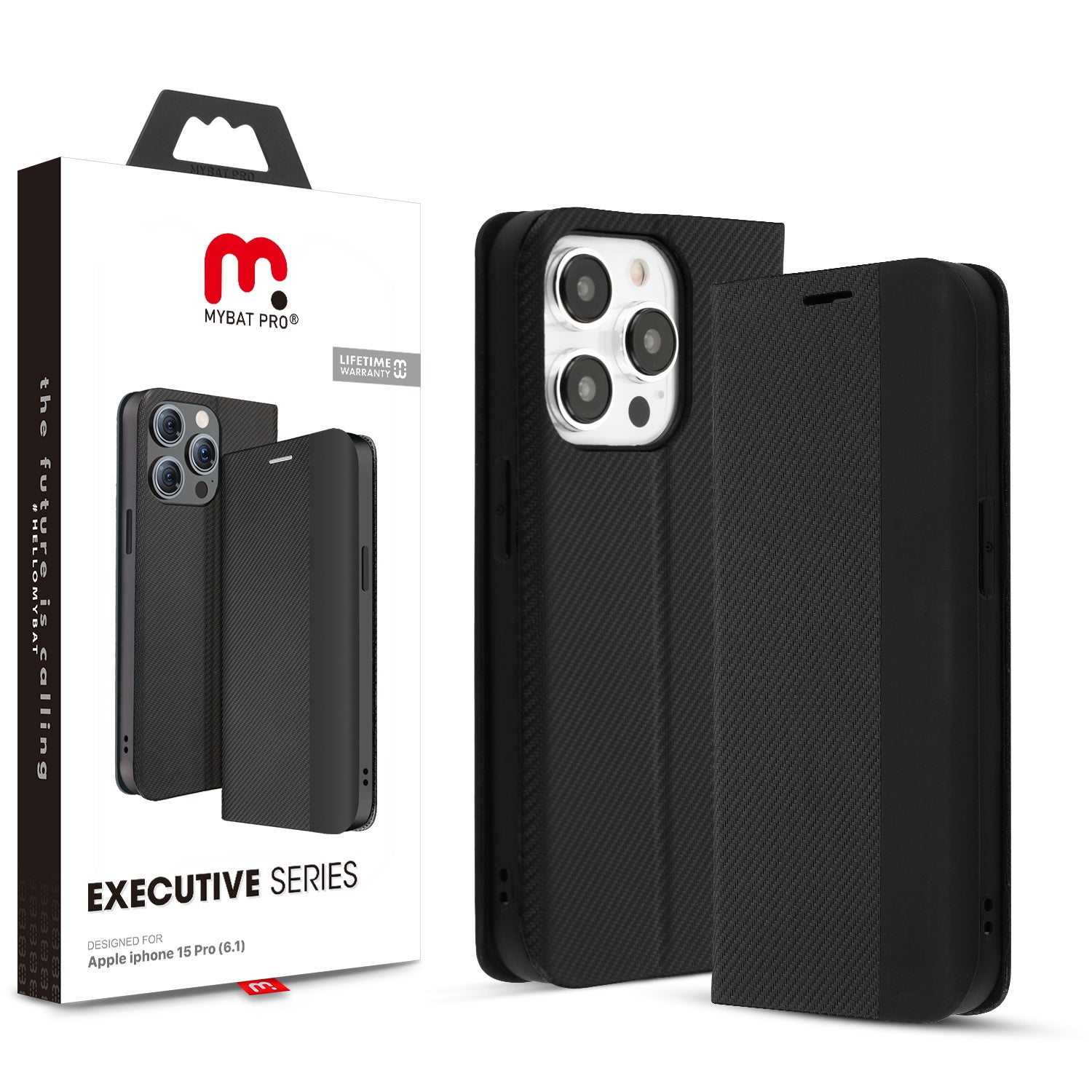 MyBat Pro Executive Series Wallet Case for Apple iPhone 15 Pro - Black