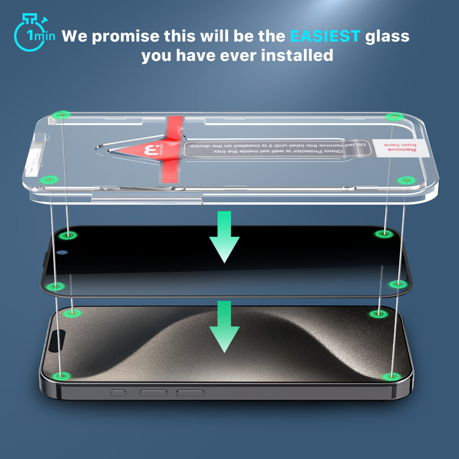 MyBat Pro Privacy Full Coverage Tempered Glass Screen Protector w/ Installation Tray for Apple iPhone 15 Pro - Black - RIP15PSCF151-3.jpg