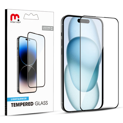 MyBat Pro LightArmor Tempered Glass Screen Protector for Apple iPhone 15 - Black - RIP15SCF121-1.jpg