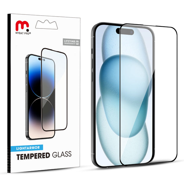 MyBat Pro LightArmor Tempered Glass Screen Protector for Apple iPhone 15 - Black - RIP15SCF121-1.jpg