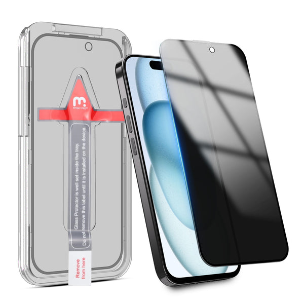 MyBat Pro Privacy Full Coverage Tempered Glass Screen Protector w/ Installation Tray for Apple iPhone 15 - Black - RIP15SCF151-2.jpg