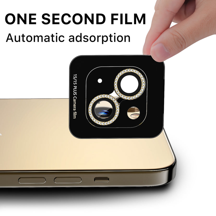 MyBat Pro Tempered Glass GlamCam Lens Protector for Apple iPhone 15 / 15 Plus - Gold - RIP15SCLE202-3.jpg