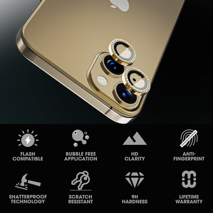 MyBat Pro Tempered Glass GlamCam Lens Protector for Apple iPhone 15 / 15 Plus - Gold - RIP15SCLE202-4.jpg