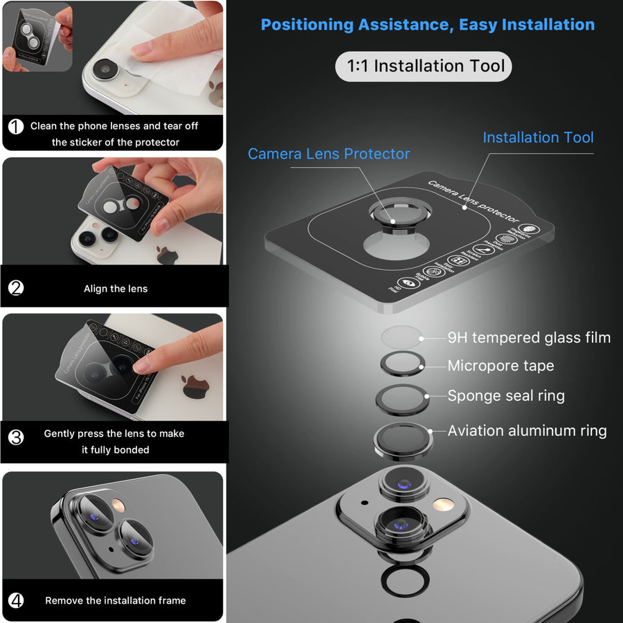 MyBat Pro Tempered Glass CamShield Lens Protector for Apple iPhone 15 / 15 Plus - Black - RIP15SCLE301-4.jpg