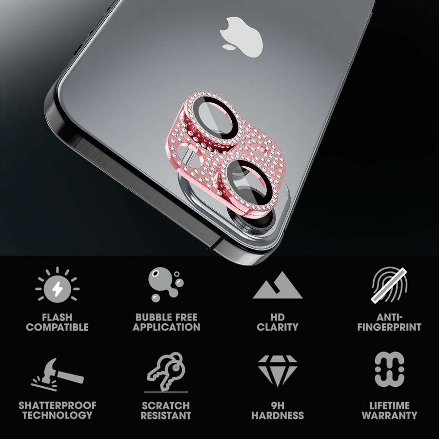 MyBat Pro Tempered Glass GlamShot Lens Protector for Apple iPhone 15 / 15 Plus - Pink - RIP15SCLED263-4.jpg