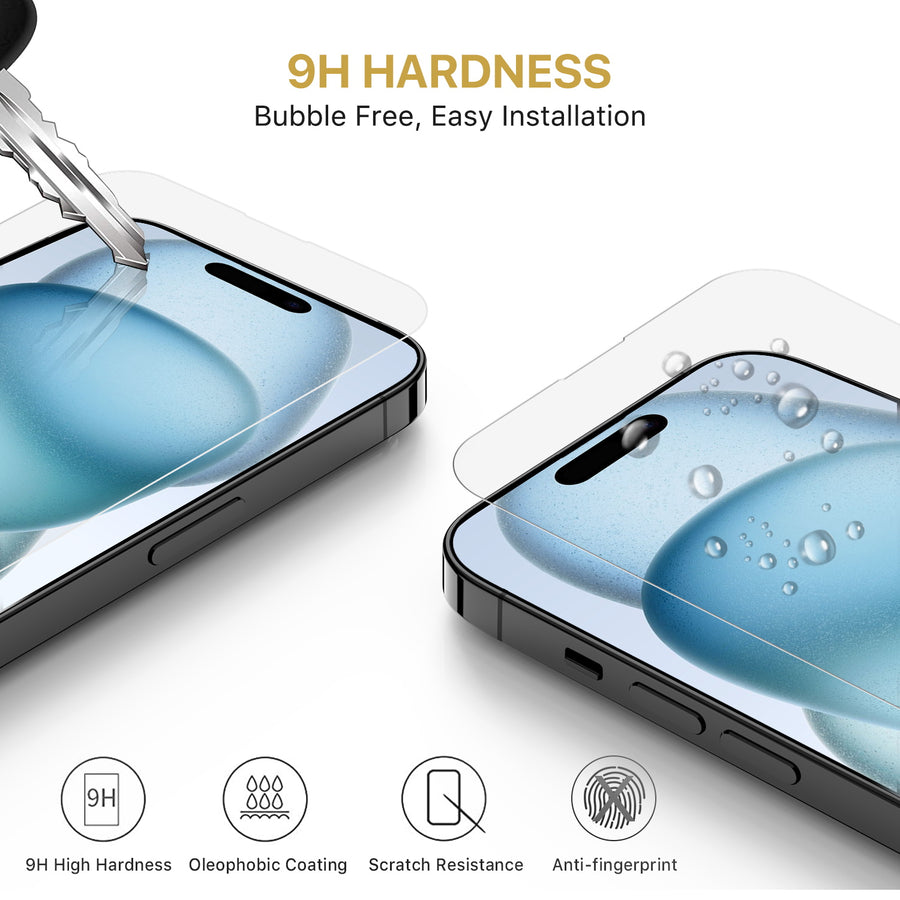 MyBat Pro Tempered Glass Screen Protector (2.5D) for Apple iPhone 15 - Clear - RIP15SCN81-5.jpg