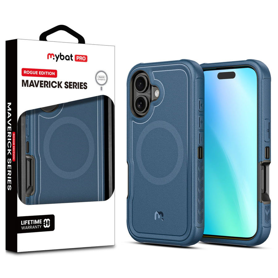 MyBat Pro Maverick Series Rogue Edition MagSafe Case for Apple iPhone 16 - Blue