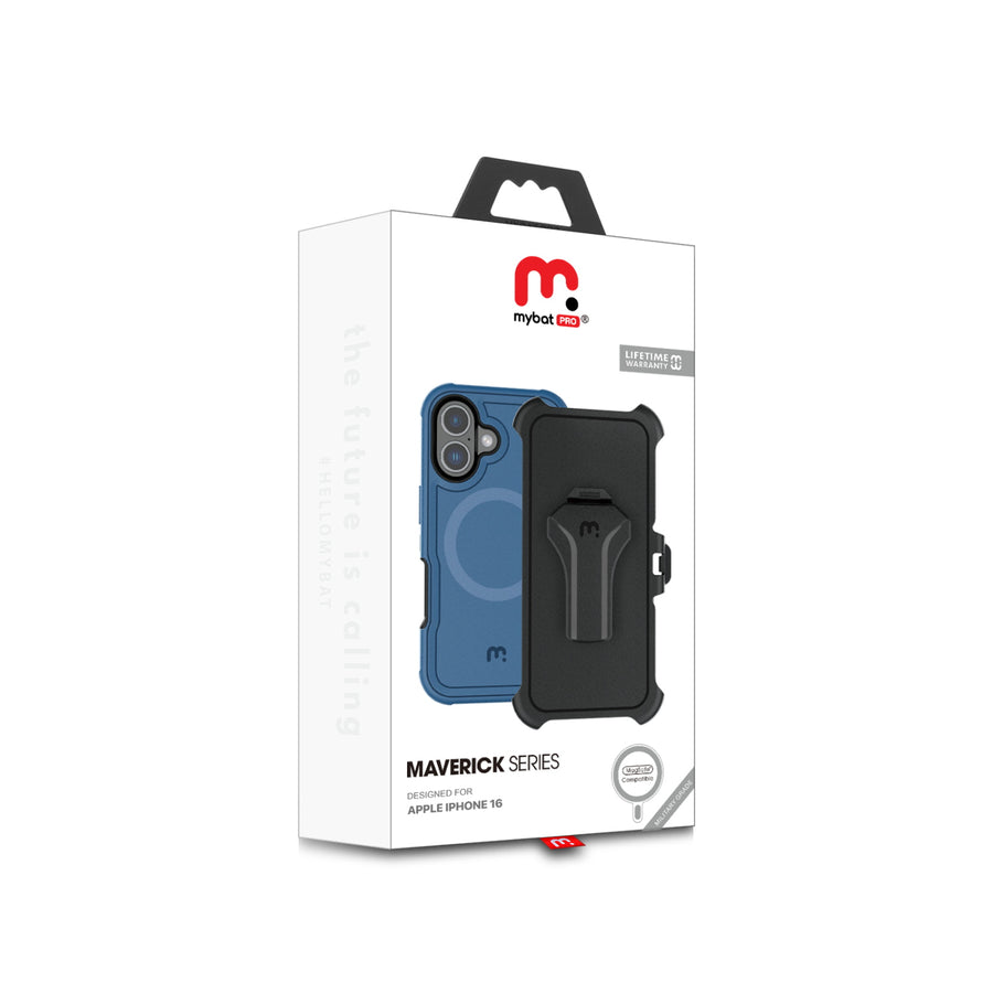 MyBat Pro Maverick Series MagSafe Case w/ Holster and Tempered Glass for Apple iPhone 16 - Blue - RIP16CS3NXMS002-10.jpg