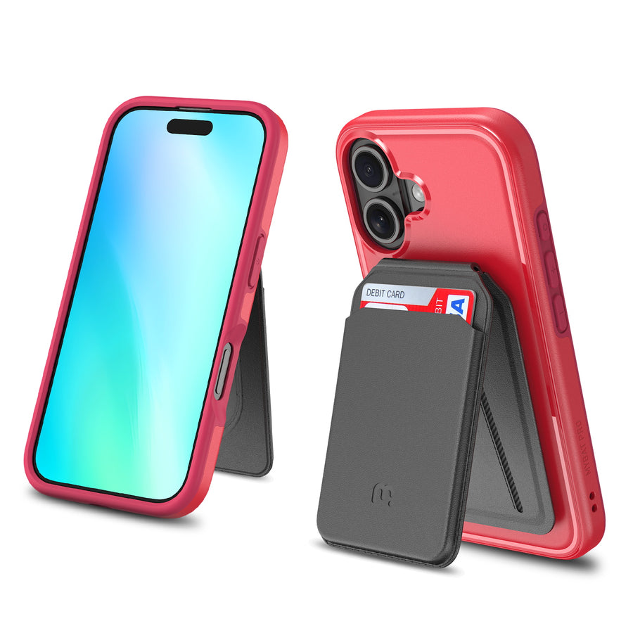 MyBat Pro Fuse Series Case Bundle + MagStash Wallet Folio for Apple iPhone 16 - Red  / Black - RIP16CSD5MS105-CH411-5.jpg