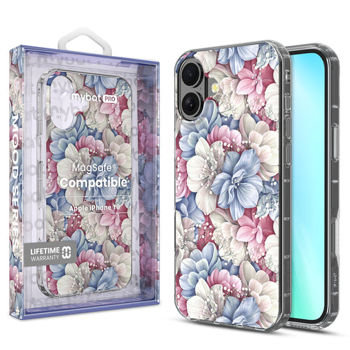 MyBat Pro Mood Series MagSafe Case (with Diamonds) for Apple iPhone 16 - Floral Gems - RIP16CSFSSDM603-1.jpg