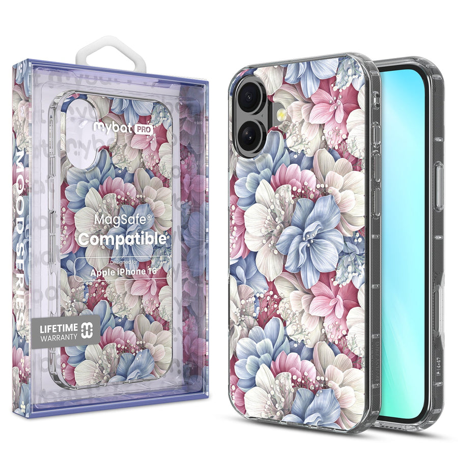 MyBat Pro Mood Series MagSafe Case (with Diamonds) for Apple iPhone 16 - Floral Gems