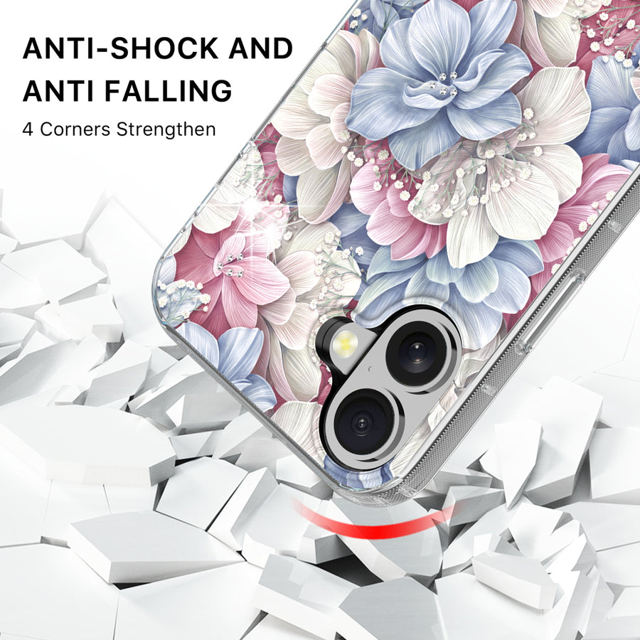 MyBat Pro Mood Series MagSafe Case (with Diamonds) for Apple iPhone 16 - Floral Gems - RIP16CSFSSDM603-3.jpg