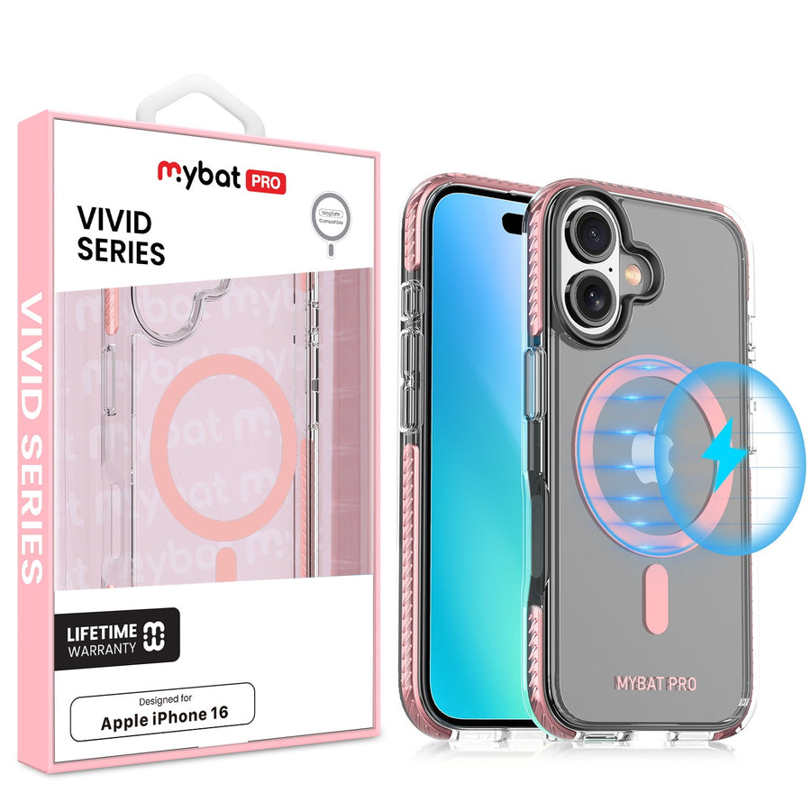 MyBat Pro Vivid Series w/ MagSafe Case for Apple iPhone 16 - Pink
