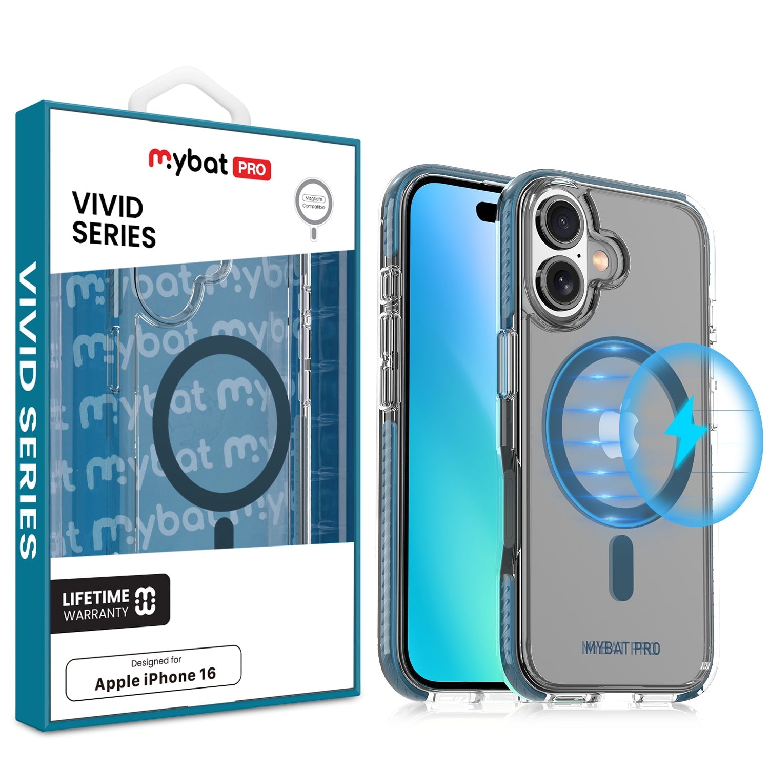 MyBat Pro Vivid Series w/ MagSafe Case for Apple iPhone 16 - Blue