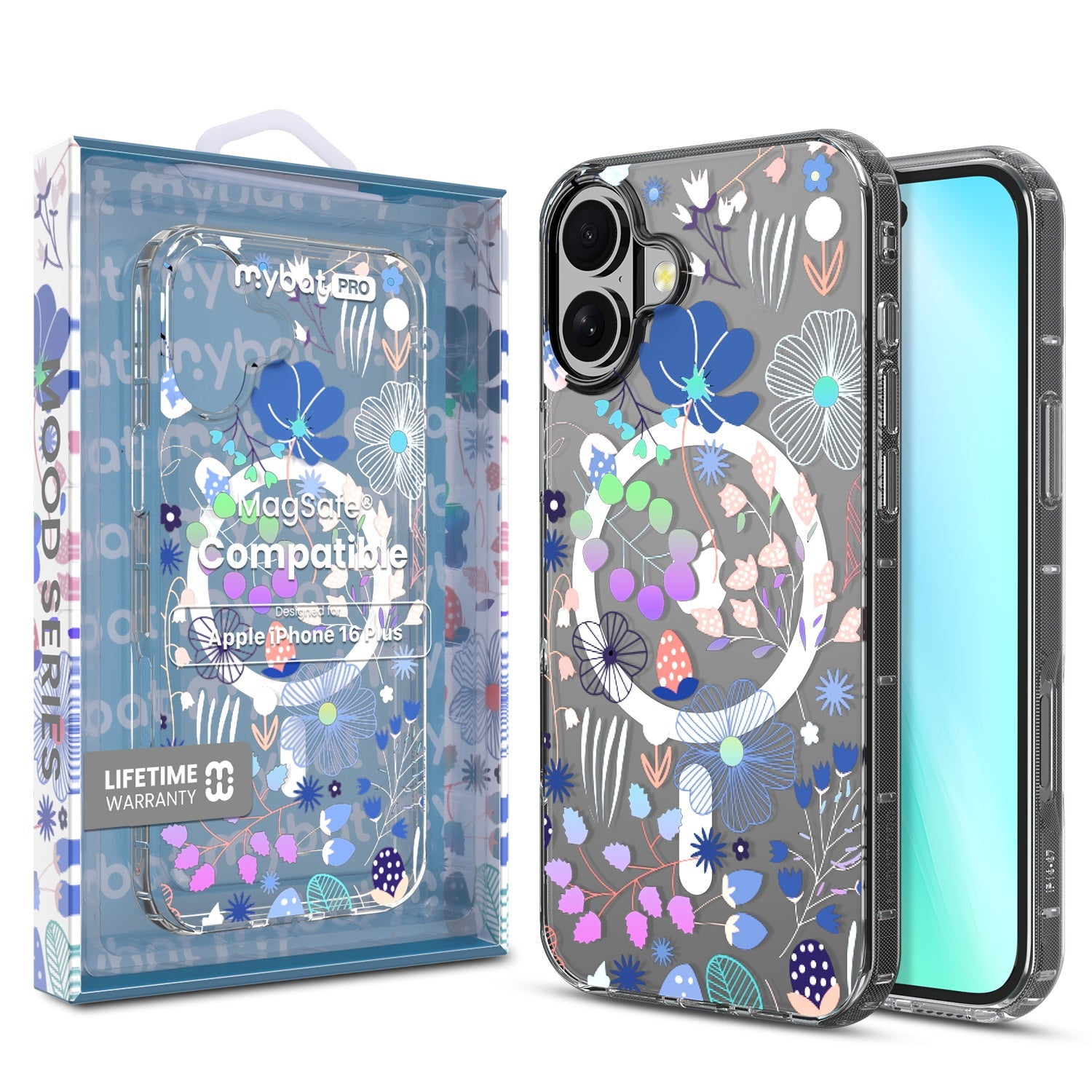 MyBat Pro Mood Series MagSafe Case for Apple iPhone 16 Plus - Wildflowers