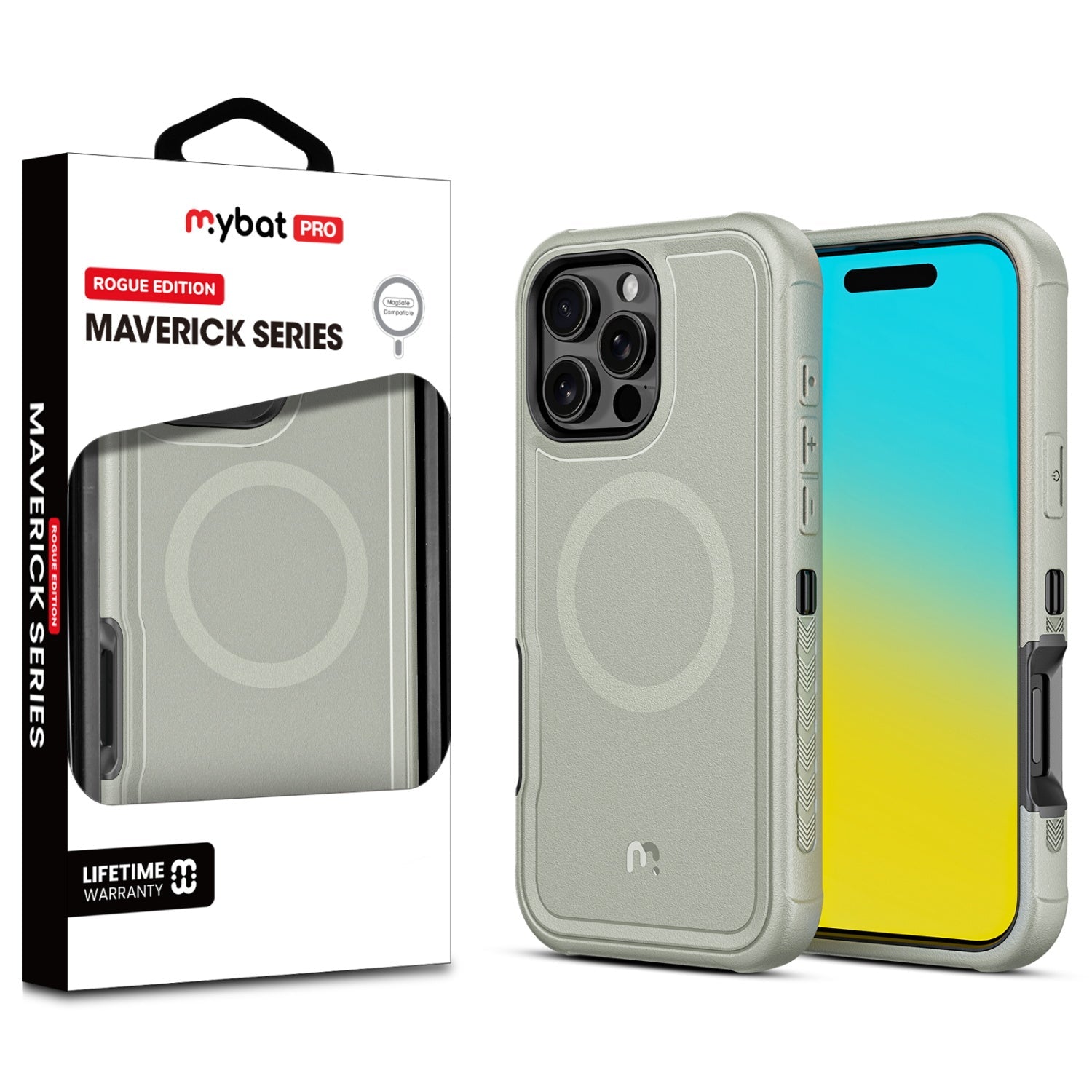 MyBat Pro Maverick Series Rogue Edition MagSafe Case for Apple iPhone 16 Pro - Grey